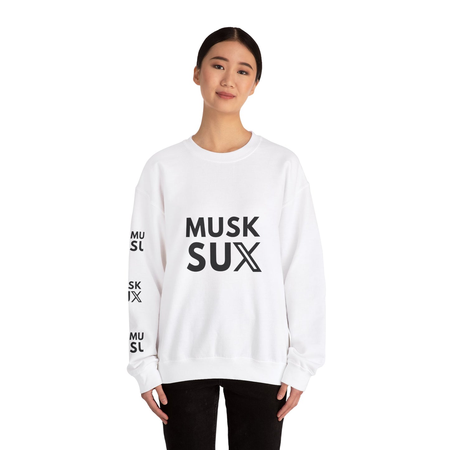 Musk SUX Unisex Crewneck Sweatshirt | Casual Comfort with Bold Statement | Ideal for Everyday Wear, Gifts & Chill Vibes
