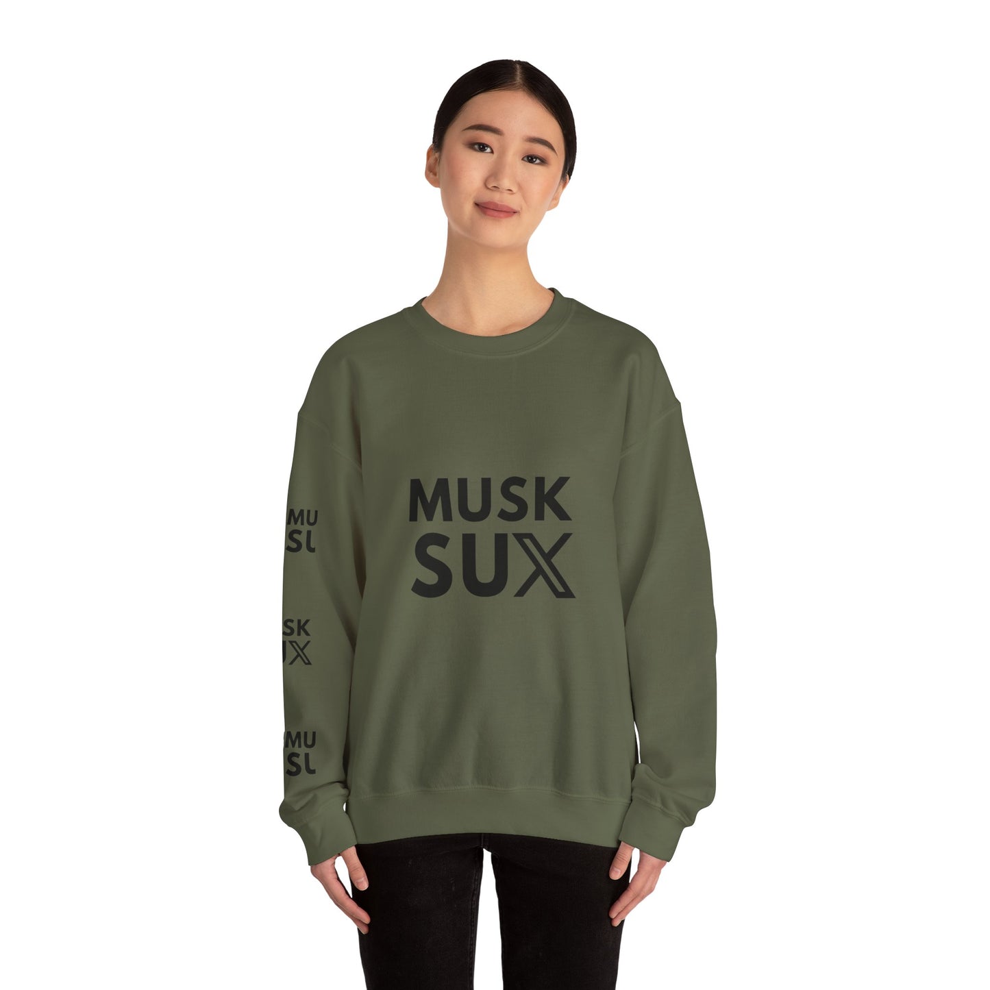 Musk SUX Unisex Crewneck Sweatshirt | Casual Comfort with Bold Statement | Ideal for Everyday Wear, Gifts & Chill Vibes