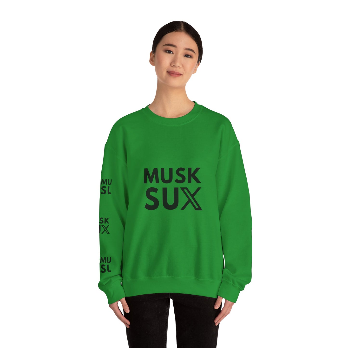 Musk SUX Unisex Crewneck Sweatshirt | Casual Comfort with Bold Statement | Ideal for Everyday Wear, Gifts & Chill Vibes