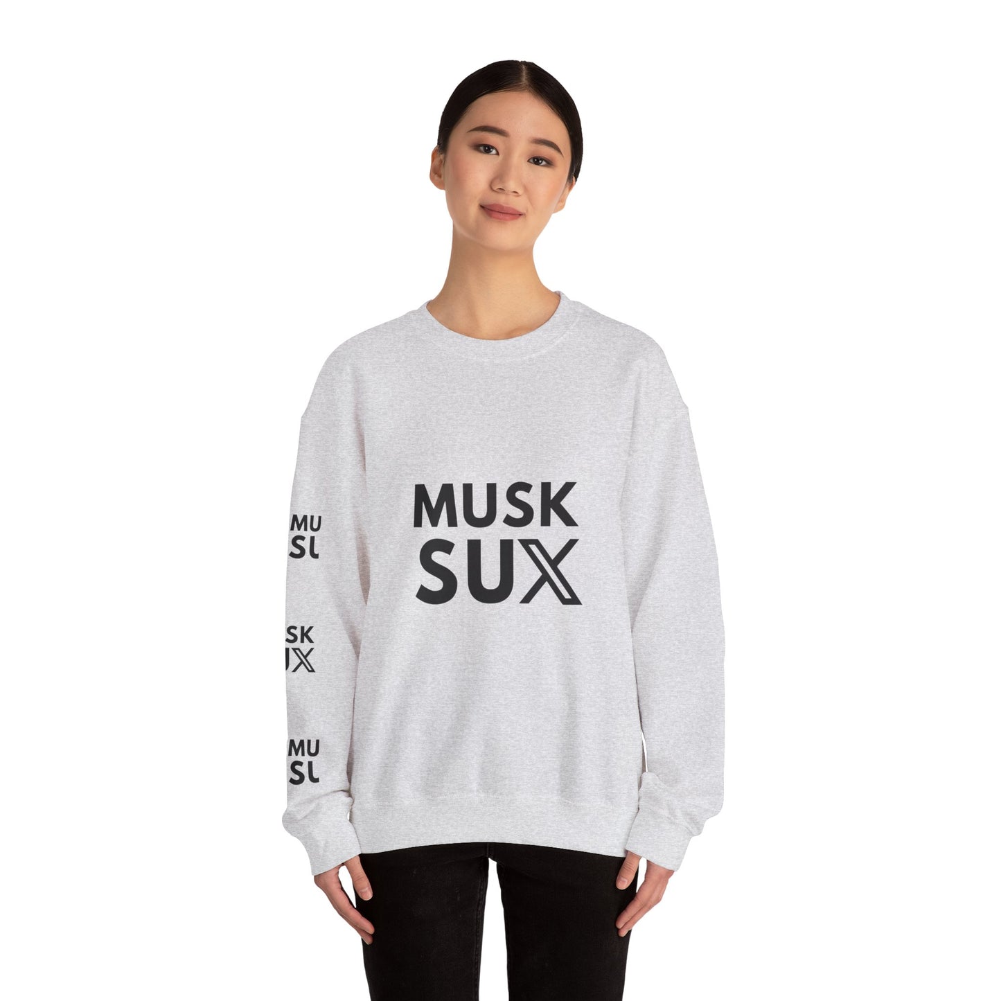Musk SUX Unisex Crewneck Sweatshirt | Casual Comfort with Bold Statement | Ideal for Everyday Wear, Gifts & Chill Vibes