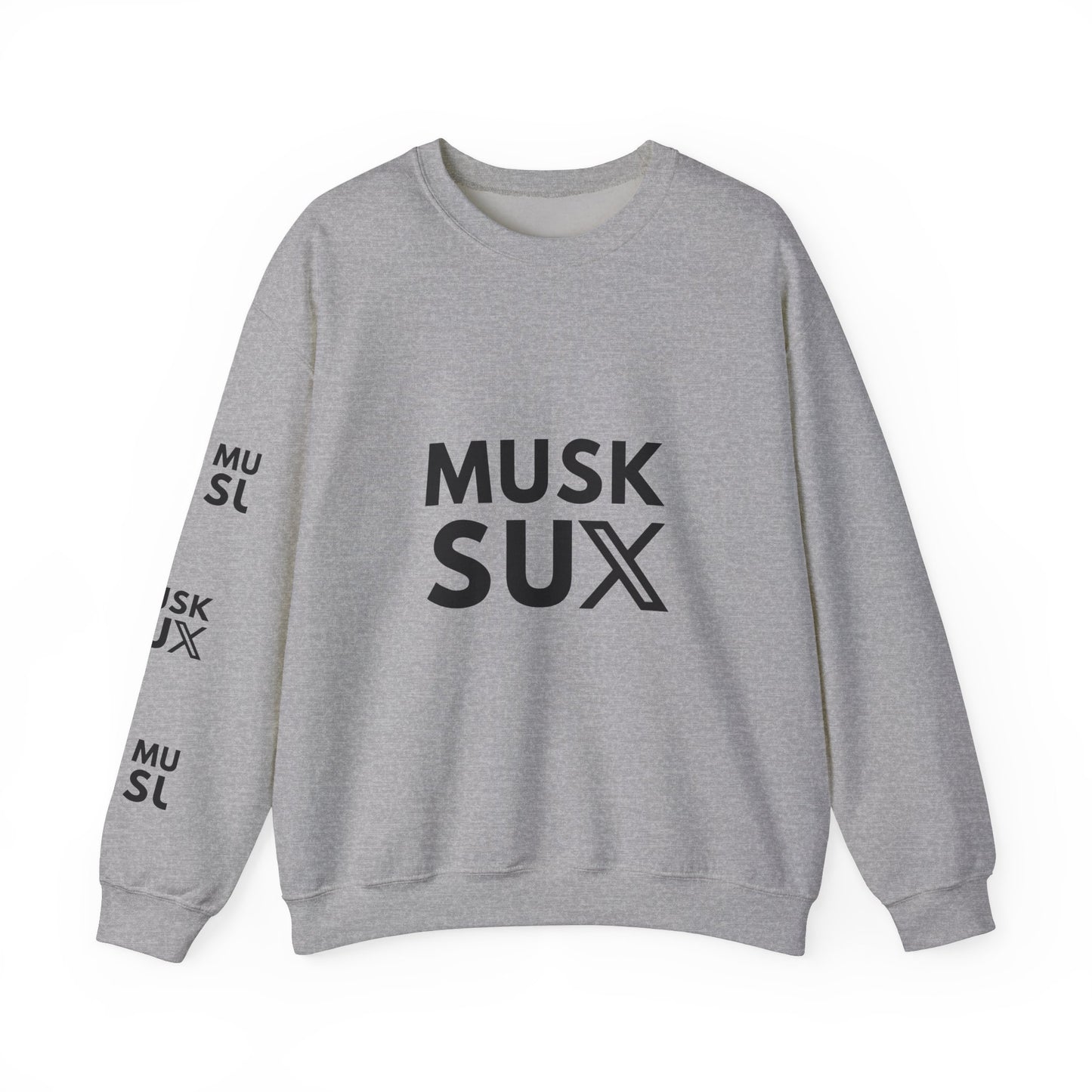 Musk SUX Unisex Crewneck Sweatshirt | Casual Comfort with Bold Statement | Ideal for Everyday Wear, Gifts & Chill Vibes
