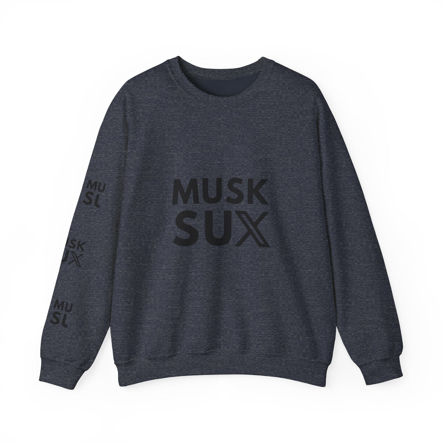 Musk SUX Unisex Crewneck Sweatshirt | Casual Comfort with Bold Statement | Ideal for Everyday Wear, Gifts & Chill Vibes