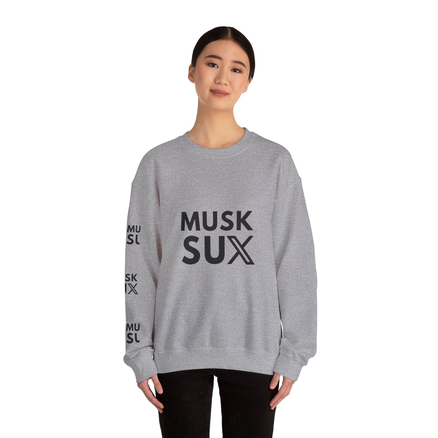Musk SUX Unisex Crewneck Sweatshirt | Casual Comfort with Bold Statement | Ideal for Everyday Wear, Gifts & Chill Vibes