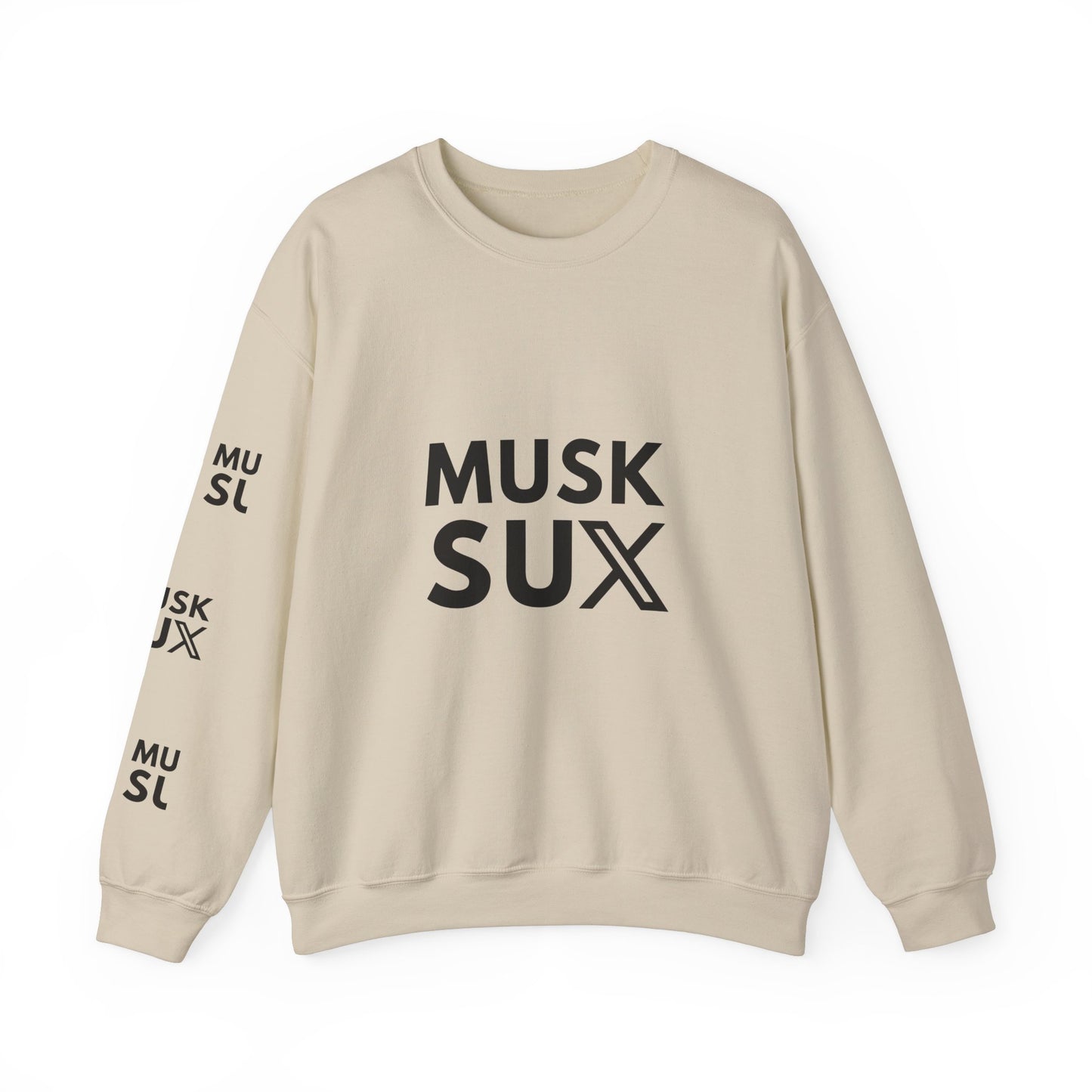 Musk SUX Unisex Crewneck Sweatshirt | Casual Comfort with Bold Statement | Ideal for Everyday Wear, Gifts & Chill Vibes