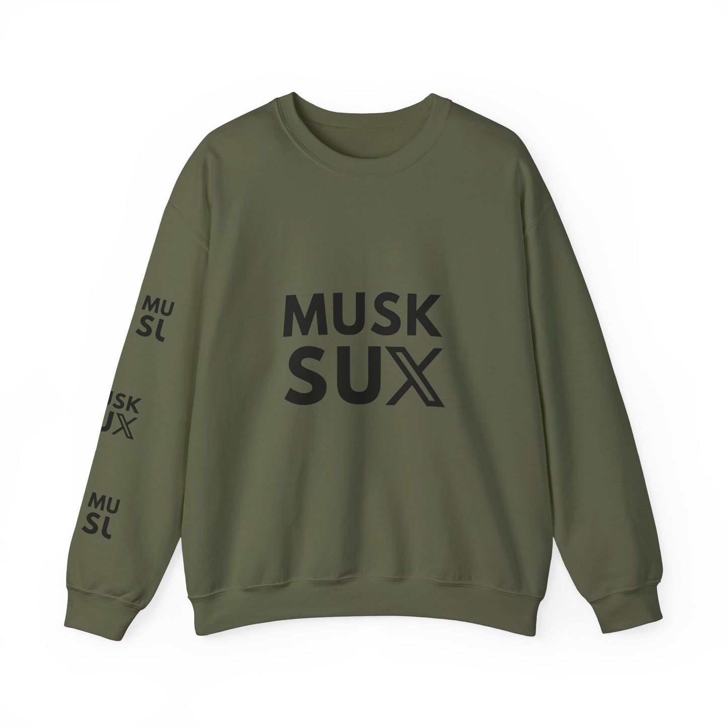 Musk SUX Unisex Crewneck Sweatshirt | Casual Comfort with Bold Statement | Ideal for Everyday Wear, Gifts & Chill Vibes