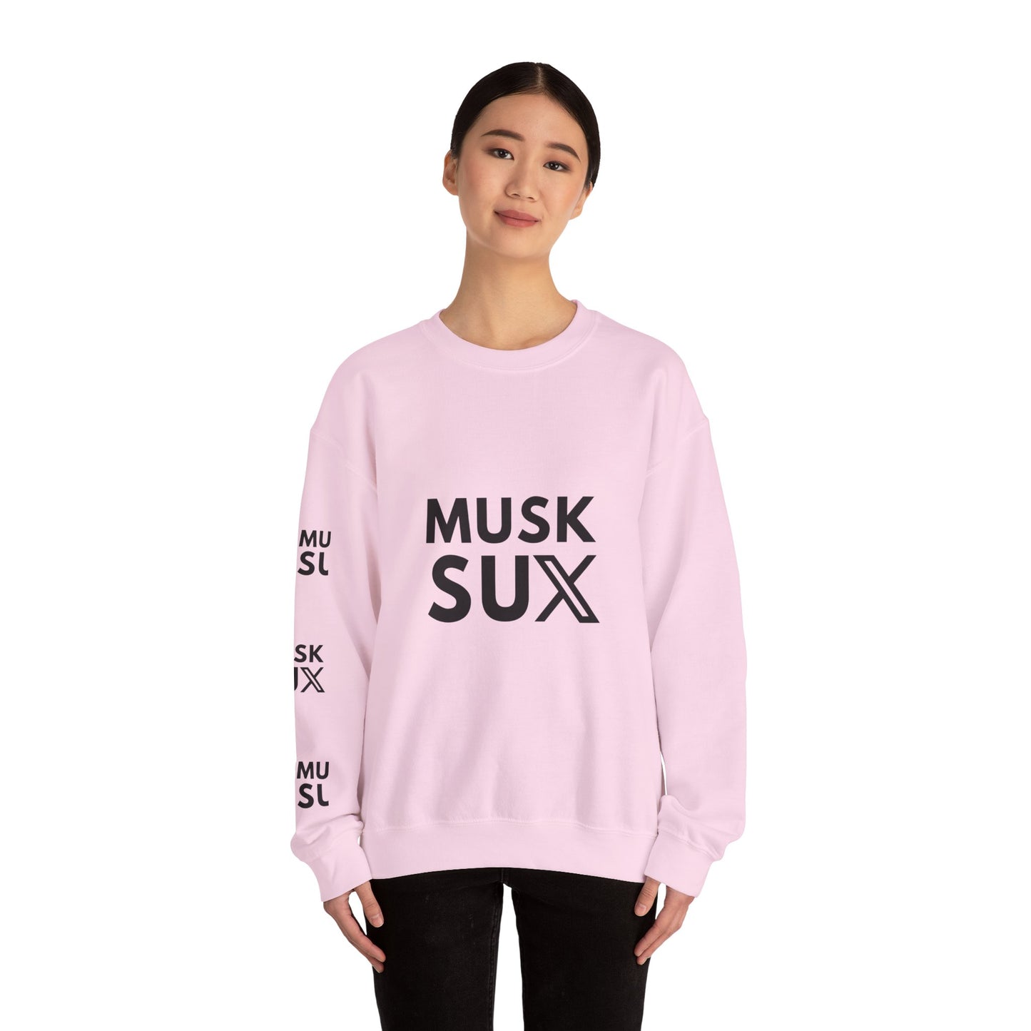 Musk SUX Unisex Crewneck Sweatshirt | Casual Comfort with Bold Statement | Ideal for Everyday Wear, Gifts & Chill Vibes