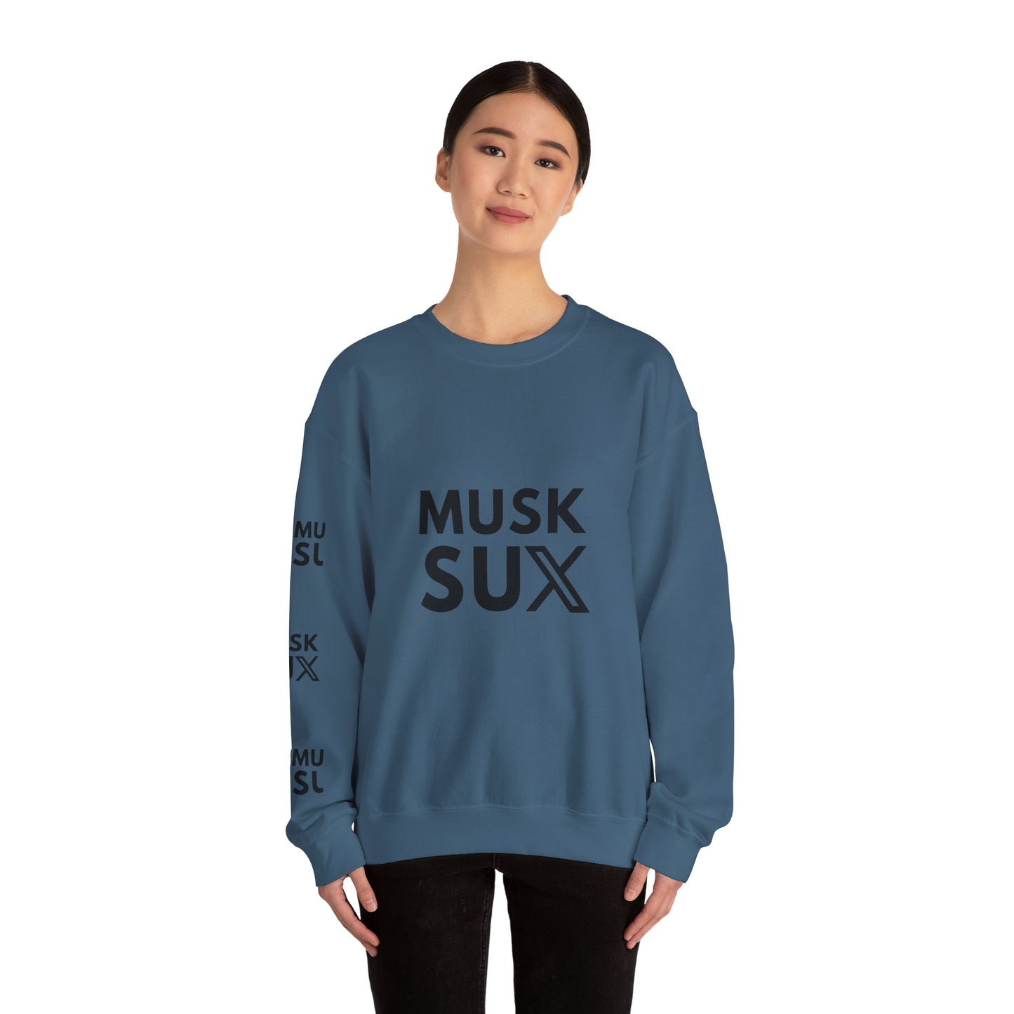 Musk SUX Unisex Crewneck Sweatshirt | Casual Comfort with Bold Statement | Ideal for Everyday Wear, Gifts & Chill Vibes