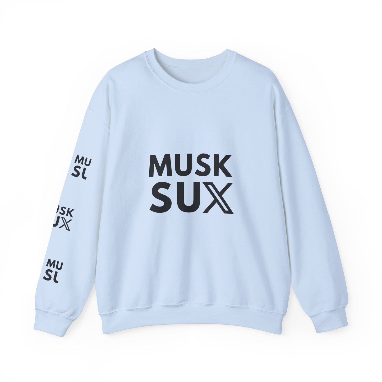 Musk SUX Unisex Crewneck Sweatshirt | Casual Comfort with Bold Statement | Ideal for Everyday Wear, Gifts & Chill Vibes