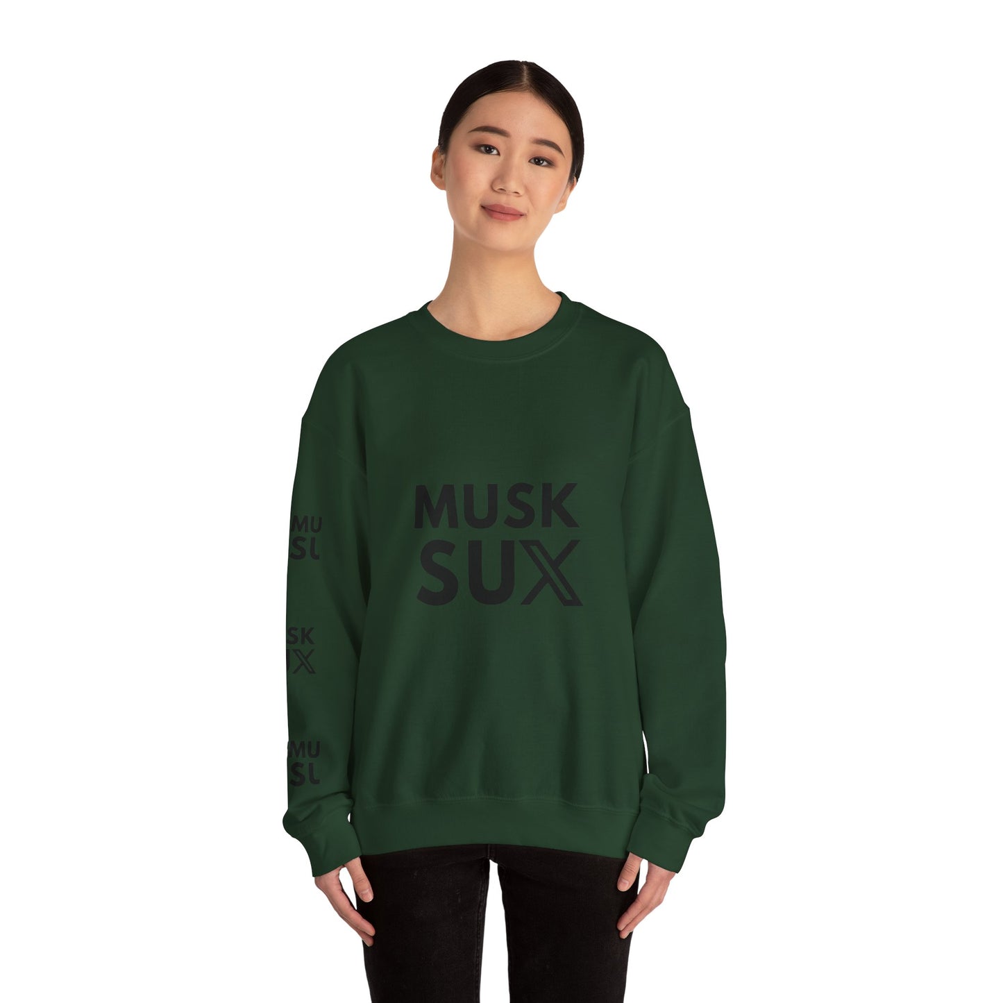 Musk SUX Unisex Crewneck Sweatshirt | Casual Comfort with Bold Statement | Ideal for Everyday Wear, Gifts & Chill Vibes