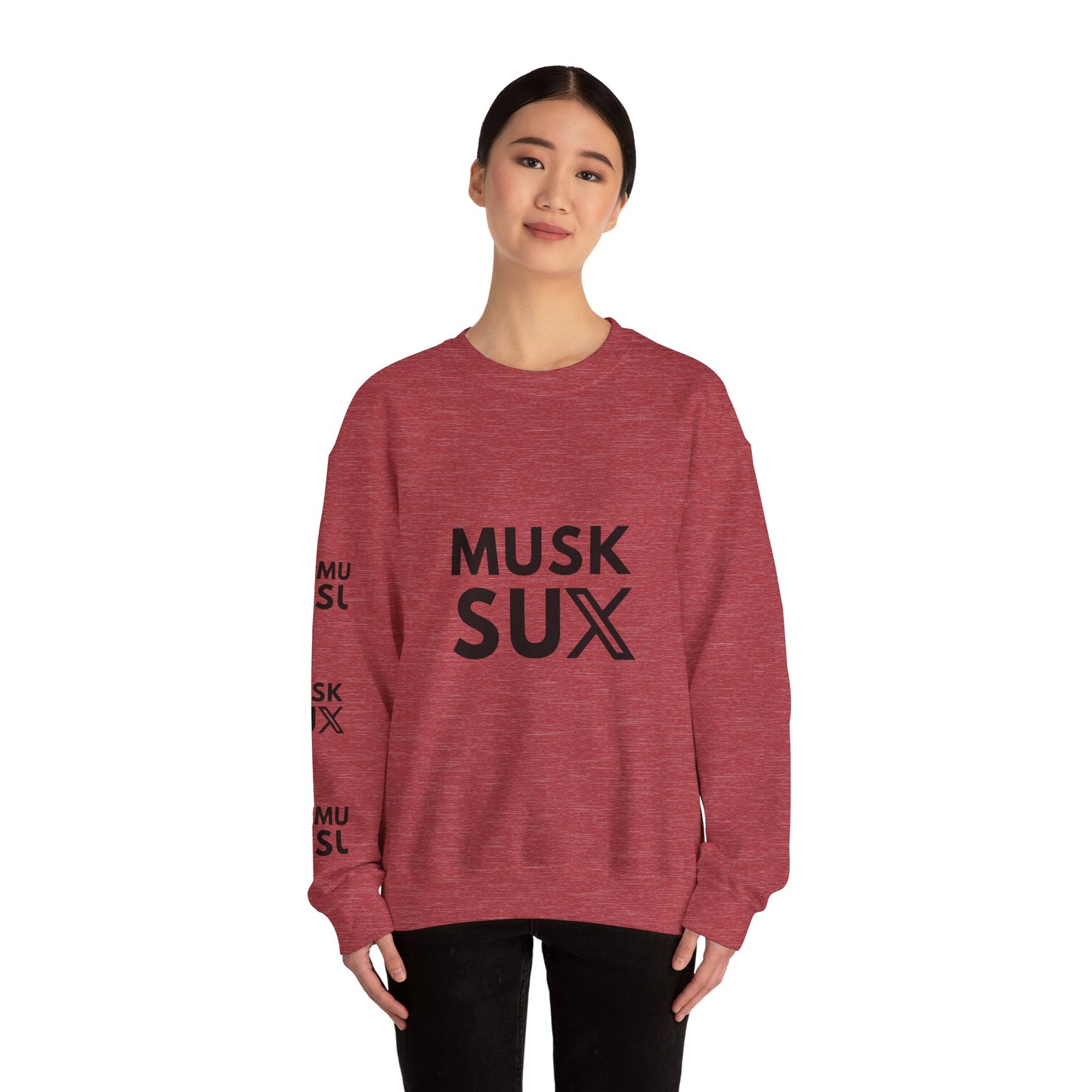 Musk SUX Unisex Crewneck Sweatshirt | Casual Comfort with Bold Statement | Ideal for Everyday Wear, Gifts & Chill Vibes
