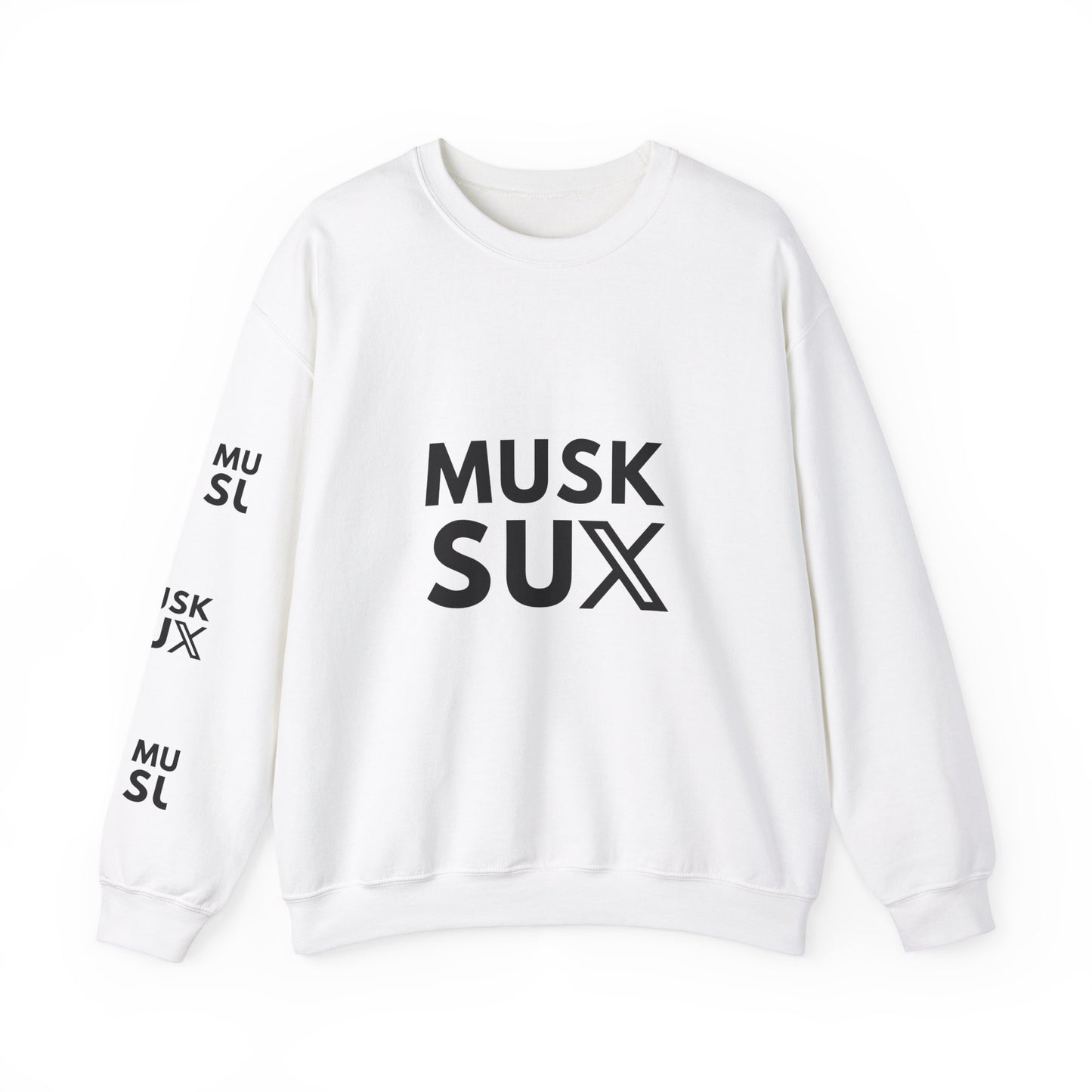 Musk SUX Unisex Crewneck Sweatshirt | Casual Comfort with Bold Statement | Ideal for Everyday Wear, Gifts & Chill Vibes