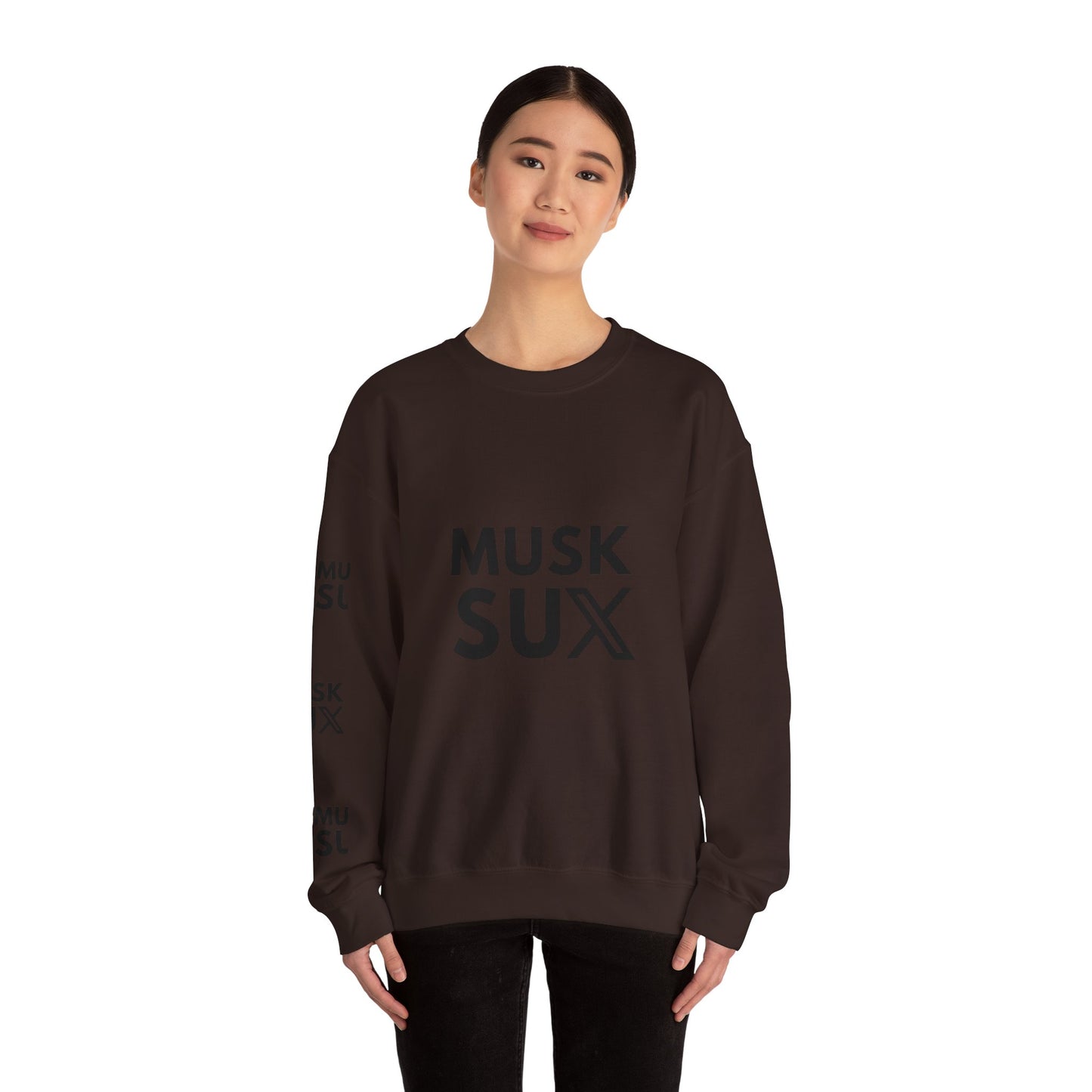 Musk SUX Unisex Crewneck Sweatshirt | Casual Comfort with Bold Statement | Ideal for Everyday Wear, Gifts & Chill Vibes