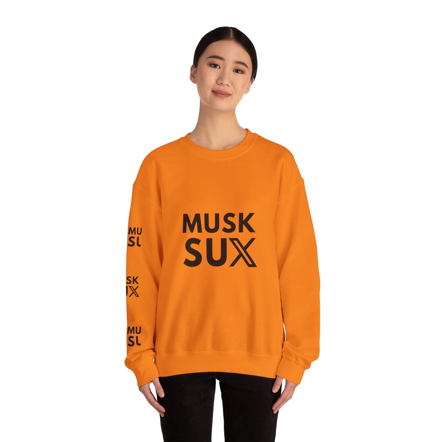 Musk SUX Unisex Crewneck Sweatshirt | Casual Comfort with Bold Statement | Ideal for Everyday Wear, Gifts & Chill Vibes