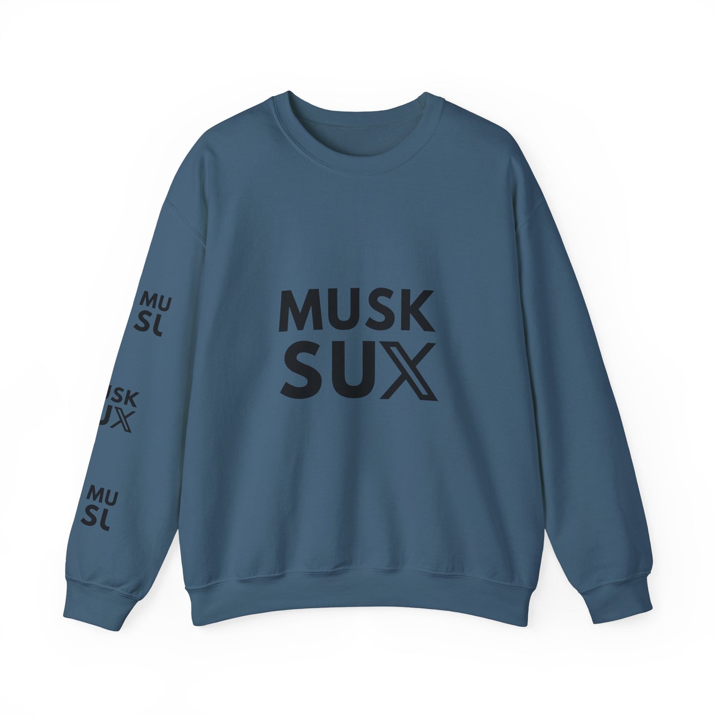 Musk SUX Unisex Crewneck Sweatshirt | Casual Comfort with Bold Statement | Ideal for Everyday Wear, Gifts & Chill Vibes